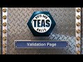 TEAS Nuts and Bolts 10: Validation Page