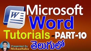 Ms Word Tutorials in Telugu Part - 10 || LEARN COMPUTER TELUGU VIDEOS