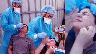 سوينا  اختبار كورونا😷 لاول مرة لحظات توتر😷