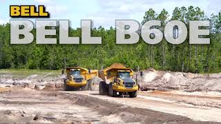 Two Bell B60E Articulated 4X4 Dump Trucks Working Side By Side Move Some Serious Dirt!