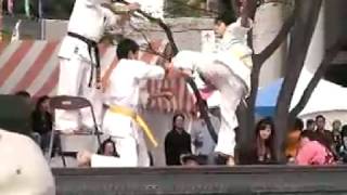 空手演武 跳び蹴り Jump kick karate demonstration