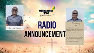Cecil Quashie | Radio Announcement #Funeral #Obituaries #SVG