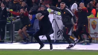 لقطة طرد جوزيه مورينيو في الوقت بدل الضائع بسبب رد فعله على قرار الحكم / مباراة روما و أتالانتا 1-1😡