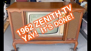 1962 ZENITH   black & white console TV restoration   Part 4 of 4