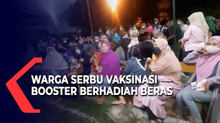 Warga Serbu Gerai Vaksinasi Booster Berhadiah Beras