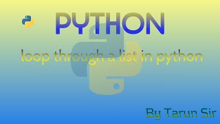 loop through a list or tuple
