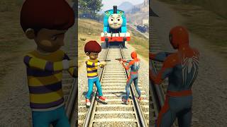 GTA V: SPIDER-MAN VS RUDRA AND THOMAS THE TRAIN #shorts