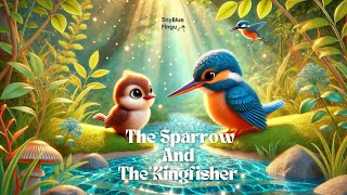 The Sparrow and the Kingfisher | Moral Stories for Kids in English | Tiny Blue Pingu Audio Stories