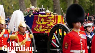 King Charles leads procession of Queen's coffin to Wellington Arch