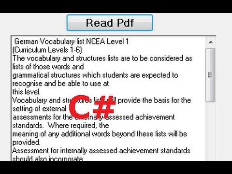 C# Tutorial 51: Reading PDF File Using ITextSharp And Show It In ...