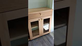 Just delivered this custom white oak hutch and we can't get enough! #woodworking