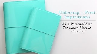 Unboxing and Initial Thoughts Filofax A5 + Personal Domino Turquoise