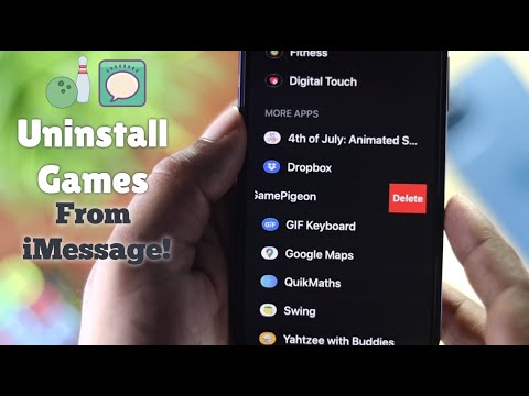 How do I delete the Game Pigeon app on iPhone