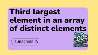 Find the Third Largest Element in an Array of Distinct Elements Using Java 8 Stream API