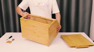 Large Bamboo Bread Box For Kitchen Countertop