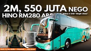 Dijual : Unit Big Bus Jetbus 5 SHD Hino RM280 ABS 2024 - Harga 2M, 550 Juta Nego (Seat 2-2 Alldila)