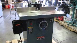 Jet Industrial 5hp Wood Spindle Moulder Shaper WSS-3-3 Table \u0026 Tooling