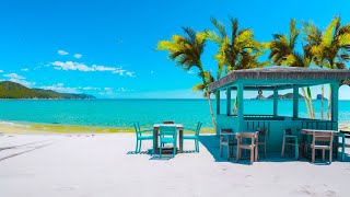 Maldives Coffee Shop Ambience ☕ Relaxing Maldives Bossa Nova & Ocean Waves Sounds for Work, Study