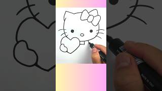 Çok sevimli hello kitty resmi nasıl çizilir #kolayçizimler #howtodraw  #shortvideo #hellokitty #art