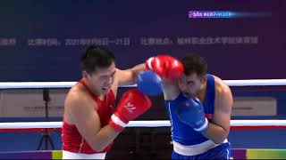 Full Match：14届全运会拳击男子91公斤级决赛：王世鑫 VS 艾合麦提麦麦提 |  Boxing men's 91 kg final ，14th Chinese National Games