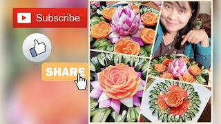 How to make Onion flower with Carrots Cucumber and tomato Ideas / Vegetable Food Decoration