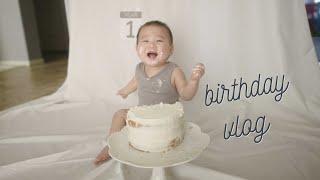 【Birthday Vlog #8】Zac的一岁生日+超治愈cake smash吃播蛋糕