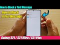 Galaxy S21/Ultra/Plus: How to Block a Text Message