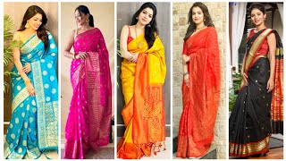 Pure Silk Saree Design | Traditional Saree Look | Designer saree#Sarees #sarees #sareecollection