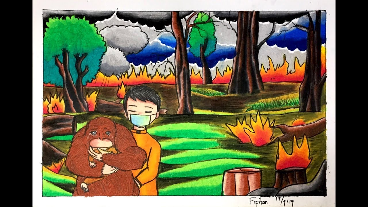 CARA GRADASI WARNA EP 161 " TEMA KEBAKARAN HUTAN DI SUMATRA DAN ...