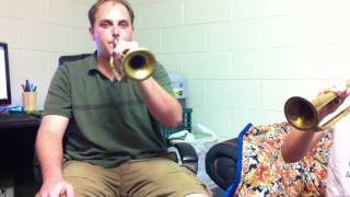 Learning how to play Taps on the Bugle