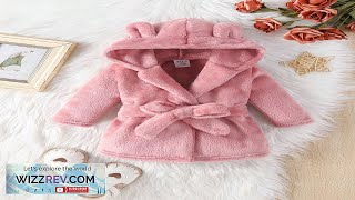 Baby Girls' Hooded Bathrobe With 3d Ear Design And Waist Belt Included Review