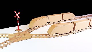How to Make a High-Speed Train and Crossing of Rails tracks | Fastes Trains | Cardboard Train Model