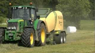 John Deere 6830 und Krone Comprima CV 150 XC [Full HD]