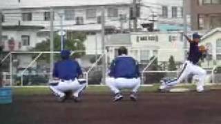 2009年02月27日落合監督ノック（岩崎達郎の捕球特訓）