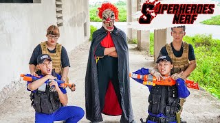 Superheroes Nerf: Duo Police SEAL X GIRL Warriors Nerf Guns Fight Lucifer Group Destroy Crimes