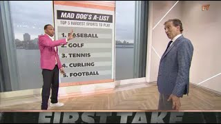 Stephen A. GOES IN on Mad Dog's 'STRAIGHT TRASH' picks for the Top 5 HARDEST sports | First Take