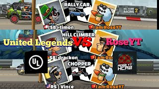 HARD EDITION! United Legends VS RoseYT Friendly Challenges 🔥🔥🔥 - Hill Climb Racing 2