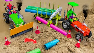 Storms cause water pipes to burst | DIY tractor making mini bulldozer to road repair