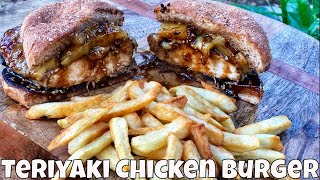 Chicken Teriyaki Burger Recipe | Homemade Teriyaki Sauce Glaze | 22 Inch Blackstone Griddle