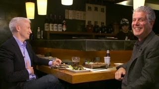 Anthony Bourdain pushes Anderson Cooper's food boundaries