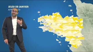 Bulletin météo pour le jeudi 9 janvier 2025