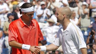 Roger Federer vs Andre Agassi 2001 US Open 4th round Highlights