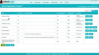 SchoolInsight Online Registration Admin Overview