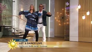 Steffo och Cecilia i en slow fox - Nyhetsmorgon (TV4)