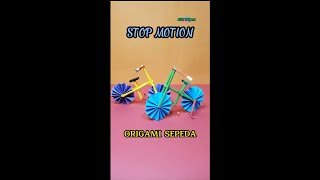 STOP MOTION❗❗ORIGAMI SEPEDA #shorts #stopmotion