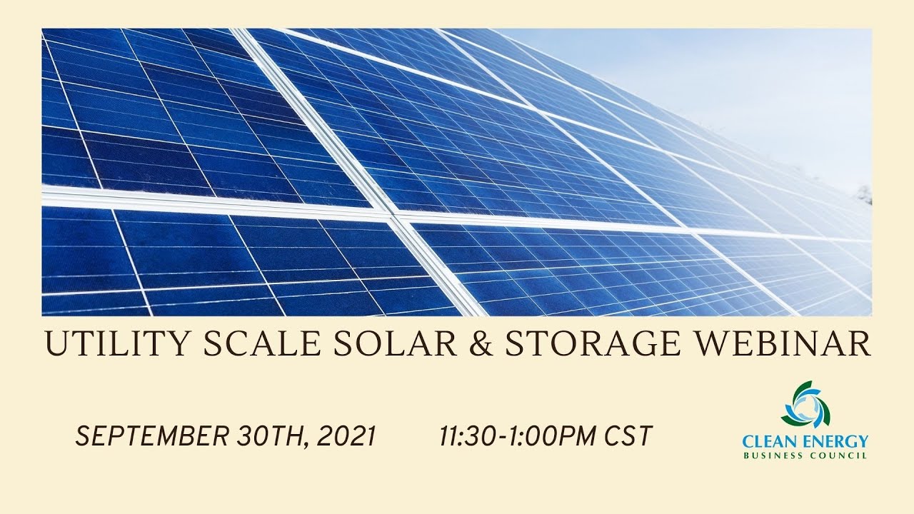 Utility Scale Solar Storage Webinar Youtube