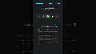 ✨ Magic Navigation Menu Using HTML, CSS & JavaScript! #webdevelopment #coding #animation #shorts