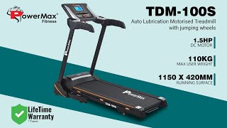 Powermax Fitness TDM-100S-V2 (1.5HP) Motorized Treadmill with Jumping Wheel & Auto Lubrication