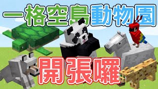 『一格生存』立旗大王4我！動物多到像在開動物園RRRRR #4 ∥ Minecraft