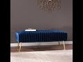 Southern Enterprises Delaird Blue Upholstered Bench - The Classy Home